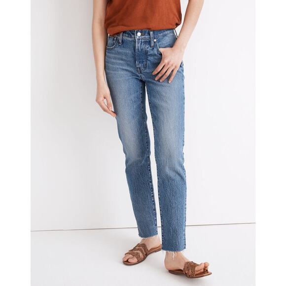 Madewell The Mid-Rise Perfect Vintage Jean Women’s Size 25T Raw Hem Edition - Picture 1 of 11